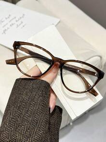 1 Pair Women's Cat Eye Eyeglasses Frame, Cute Decorative Clear Lens Glasses - Multicolor - View 4