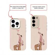 1pc Retro Western Cowboy Boot Striped Pattern TPU Soft Phone Case Compatible With Iphone 17 Pro Max/17/16 Pro Max/15/13/12/11, S20 FE/A15/S24/A55, Redmi Note 11/12/13 Pro, Full Body Shockproof Protective Cover - White - View 7