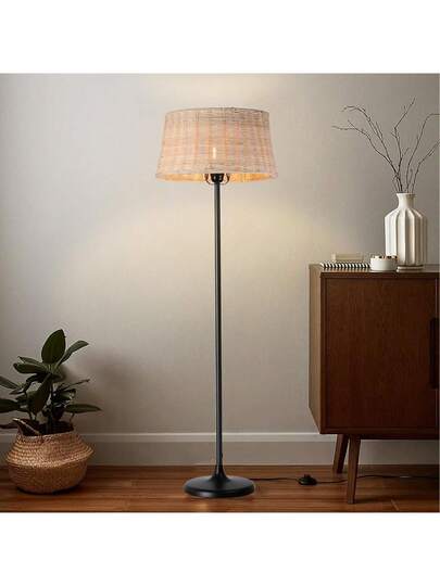 Alpinaluz "SERENA" Vloer Lamp, made Natural Bamboo Wicker, Cord Switch E27 Base Living Room Bedroom view 5