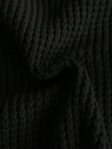 GRDR Men's Casual Jacquard Knit Crew Neck Long Sleeve Sweater - Black - View 5