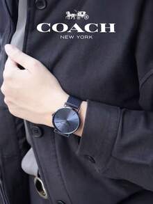 Coach Charles Blue Dial Blue Mesh Bracelet Watch For Men