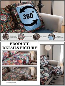 1pc Stretch Wrap Sofa Slipcover, Milk Silk Bohemian Style Sofa Cover, Home Decor Sofa Protector Against Dust & Scratches, Suitable For All Seasons - Green - View 8