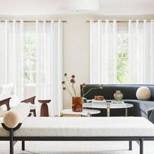 Cortinas Translcidas para Saln, 2 Piezas Cortinas Salon Blanco, 135x 240cm Cortinas Translucidas Equilibrar La Privacidad y La Luz para Dormitorio, Habitacin, Modernas, Frescas - transparente - Ver 7