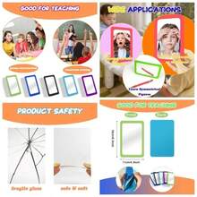 - 5 Espejos pequeos para nios, irrompibles, a Prueba de roturas, 6x 4 Pulgadas, Esquinas Redondas, cuadradas, sin Romper, para Escuela, Aula, bao, Manualidades clsico - Clásico - Ver 1