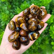 Tiger's Eye Tumbled Stone Tiger Eye Polished Stone Natural Crystal Pocket Stone Gravel Gemstone Pebbles For Vase Filler, Fish Tank Aquarium Gravel, Jewelry Making, Home Office Decoration, Wire Wrapping, Aroma Stone - 0.1lb/0.2lb/0.3lb