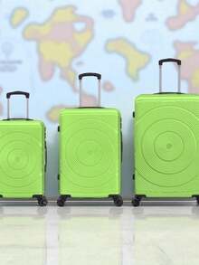 Maletas con patrón en espiral, maletas con cerradura de combinación universal silenciosa de varios tamaños con ruedas, compañeros de almacenamiento de viaje, maletas con ruedas, cremalleras antirrayas engrosadas, maletas modernas, cajas de almacenamiento de equipaje - Verde - Ver 3