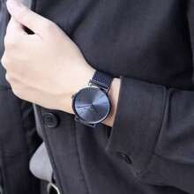 Coach Charles Blue Dial Blue Mesh Bracelet Watch For Men