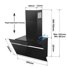 SNDOAS Dunstabzugshaube 60cm, Abzugshaube mit 350 m³/h Starker Saugleistung, 3 Geschwindigkeiten, Abluft-/Umluftmodus, LED-Leuchte, Leise Betriebsgeräusche 56dB, Schwarz [Energieklasse A++]