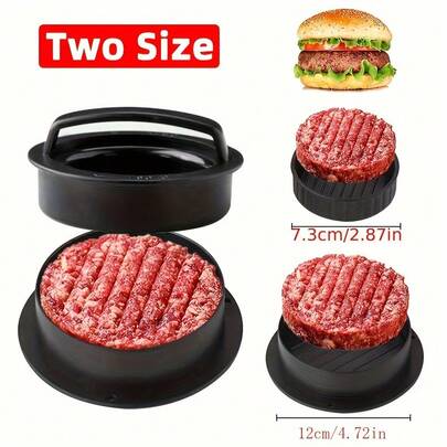 1 Set, For RV Kitchen, Burger Press, Patty Press, Cheeseburger Press, Creative Burger Press, Non-Stick Hamburger Press, Patty Maker Mold For Meat Beef Cheese Veggie,Hamburger Meat Compactor, Meat Pressing Mold, Teppanyaki Burger Tool, Kitchen Circular Meat Patting Tool, Pressing Mold