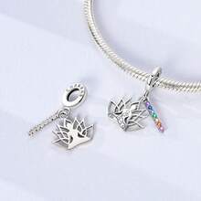 Colgante de chakra de energía de yoga clásico con circonita de colores, adecuado para hacer pulseras de joyería DIY como regalo, accesorios de moda