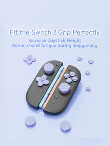 Purple Planet Directional Buttons & Silicone Joystick Caps Set, ABXY Button Covers Compatible With Nintendo Switch 2 - Happy Planet - View 7