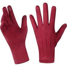 Women Winter Touchscreen Gloves Soft Comfortable Thermal Elastic Stretch Texting Glove Traveling, Cycling, Running - 紅色 - 查看 2