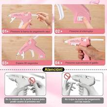 MIAOKE Pistola de Silicon Inalambrica con 20 Accesorios Decorativos, 5 Barras de Pegamento Caliente Premium, Pistola de Silicon Caliente Adecuada para Bricolaje, Manualidades y Reparaciones de Hogar - rosa - Ver 10