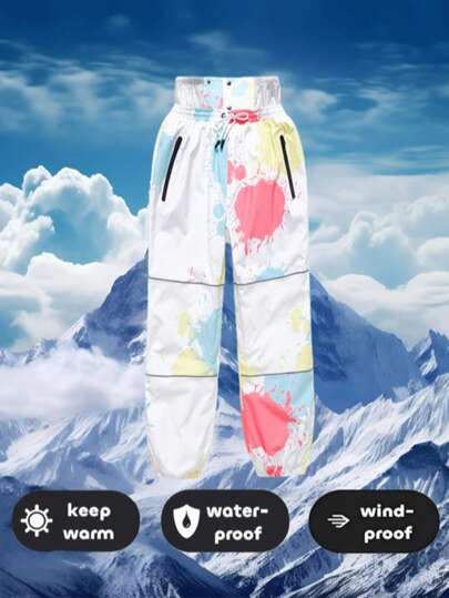 女士滑雪裤，防水、耐磨、防风、保暖、透气、带保暖内衬，适合户外单/双板滑雪（不含配件），冬季滑雪服