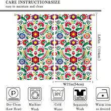 - Cortinas florales de Mxico, estilo otomi mexicano, flores coloridas, bohemio, estampado tnico, tratamiento de ventana para sala de estar, recmara, cocina, decoracin de 42x 45 pulgadas - 106.7An x 114.3Al cm (2 Paneles) + Mexicano-8 - Ver 3