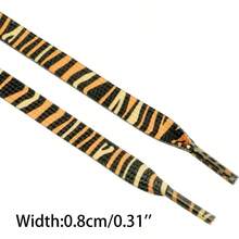 Animal Pattern Flat Shoe Laces Printed Shoelaces Sneakers Shoestring 2 Pairs - 120公分+橙色豹紋 - 查看 4