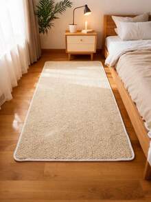 1 pieza Alfombra beige para sala de estar, Felpudo rectangular moderno y minimalista de poliéster para baño con borde, Alfombra de baño lavable y duradera, Felpudo absorbente para cocina, Apto para uso diario, hogar, entrada, cocina, dormitorio, decoración, Decoración de lujo para el hogar, Creación de ambiente festivo / Arreglo de escena del hogar / Regalo de vacaciones, Decoración de otoño, Disponible en varios tamaños - Multicolor - Ver 1