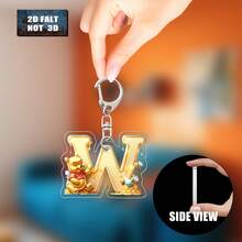 2D Impresión plana, 1 llavero acrílico, 26 letras del alfabeto inglés y abeja de Navidad A-Z, colgante con inicial de nombre, lindo colgante de bolso, llavero de pareja, llavero de coche, adecuado para Navidad, Acción de Gracias, Día de San Valentín, decoración festiva, regalo de carnaval, regalo de Navidad 2D Plano