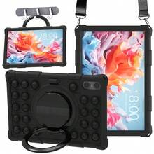 Tablet Case With 360° Handle Stand, Fashionable Stress Relief Bubble Design Protective Cover For Matepad 10.4/11/X8a 11", X9 11.5", Pad SE 11", XPAD, Tab M11, M10 10.3", Galaxy Tab S9fe S10 2025, S10fe, Galaxy Tab A11 Plus 11", A11 8.7" Tablet Silicone Case - Black - View 3