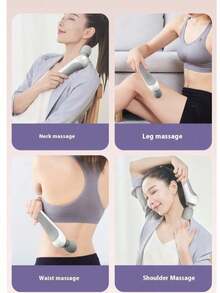 无线全身振动按摩器，硅胶按摩头，适用于颈部、背部、肩部、腰部、腿部和足部，女性专用按摩工具，适合作为节日礼物
