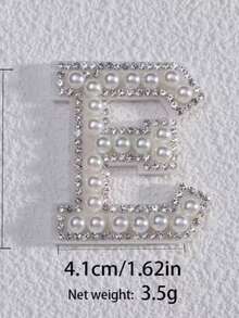 26片珍珠字母贴片，带背胶，DIY配件，水钻图案贴片，适用于帽子、珠宝、蛋糕、婚礼、情人节、浪漫水晶皇冠装饰 - 彩色 - 查看 31