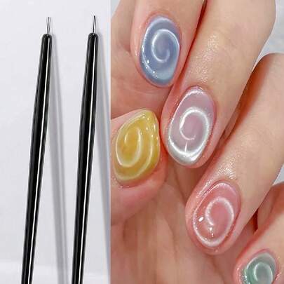 3pcs/1pc Professional Magnetic Nail Art Pen - Magnetic Base, Smooth Tip, Suitable For French Manicure, Water Wave And Round Nail Art Design - Salon/Home Pedicure/Nail Technician Tool - Easy To Clean Decorative Rod, Fashionable Design, Essential Beauty Accessory, Nail Art Accessory, Nail Polish Correction Pen, Nail Art Stamp