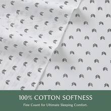 Black Sheets, Deep Pocket, 1800 Thread Count, Soft Breathable, Cute Printed Boho Farmhouse Bed Sheets, Up To 18 Inch - Grey and White - View 6