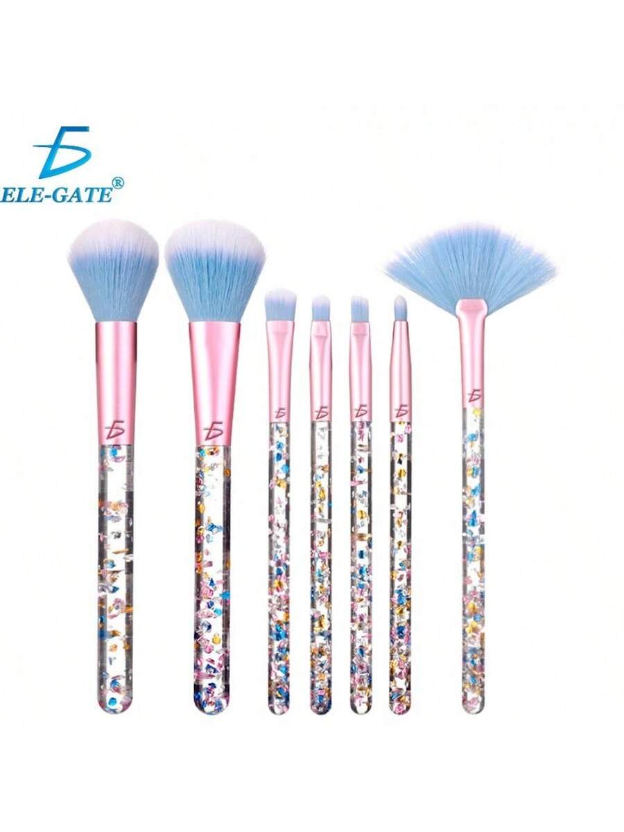 Set de 7 pinceles de maquillaje Kawaii - Suaves y brillantes