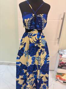 Long Dress With Openwork Straps, New Summer Fashion - Apricot - View 2
