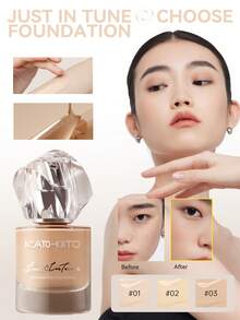KATO-KATO 30gOILY SKIN FOUNDATION, Long-Lasting, Even Skin Tone,Sweat & Water Resistant,Non-Transferring, Concealing, Oil-Controlling Foundation. Party Essential, Specialty Gift For Friends, Girlfriends. Wedding Essentials, Wedding Guest, Bachelorette Party, Elegant Makeup, Natural Everyday Makeup, Sweet Makeup, Blood-Colored Makeup, Date Makeup - Porcelain - View 1
