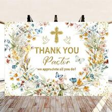 DPastor Appreciation Day Banner Thank You Pastor Photography Backdrop For Church Events Celebrations Party Decoration Background Photo Booth Props 8x6FT(240x180cm ) - 8x6英尺240x180厘米 - 查看 6