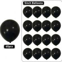 Black Balloons 5 Inch Small Balloons 60 Mini Round Matte Latex Balloons For Balloon Arch Garland Black Birthday Party Wedding Decoration Graduation - Multicolor - View 5