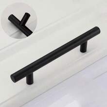 1pc Matte Golden Stainless Steel Cabinet Pulls With Bamboo Screws - Sleek Brushed Finish, Rotating Drawer Handles For Kitchen Cabinets & Dressers - Multicolor - View 2