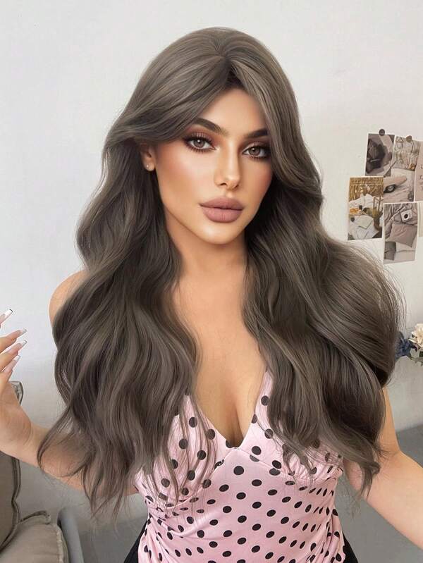 Forehead Lace 4 * 1, Forehead Lace Curly Hair Wig, Medium Brown Long Curly Hair Wig, 26 Feet Long, Natural And Realistic Wig For Daily Use