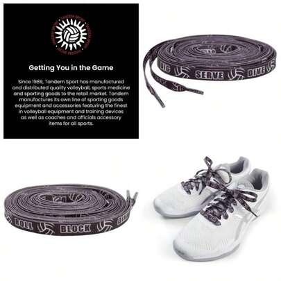 Volleyball Shoestrings - Black Volleyball Shoelaces - Volleyball Accessories - Volleyball Gifts - One Pair