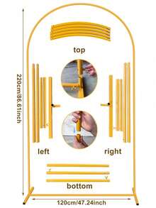情人节浪漫求婚背景拱门 | 重型黄色金属拱门框架 - 稳固可重复使用（适用于气球、花环和DIY装饰） | 婚礼热门之选 | 易于组装 | 2026年情人节、婴儿派对和生日最佳选择 | 欧盟快速发货 - 多 - 查看 16