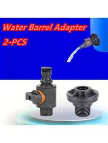 2 件 PVC/IBC 水箱适配器、带阀门的耐用水容器适配器、快速安装雨水收集连接器套件、1/2 英寸-DN15 外螺纹连接器、兼容欧盟/美国标准软管、适用于灌溉/储水箱、水桶水龙头、雨水桶水龙头套件、水容器水龙头、花园软管连接器、软管连接器、IBC 容器配件、IBC 水箱配件、花园软管配件、软管连接器