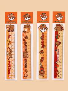 1 pieza/Regla de hipopótamo de plástico lindo y de dibujos animados al azar - Ideal para uso escolar y de oficina - Idea de regalo única - Regalo perfecto para la temporada de regreso a clases