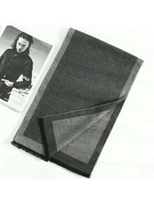 1 pieza Pañuelo de lujo unisex con estampado de moda, chal con flecos de 180*30CM, pañuelo de negocios a cuadros clásico para hombres - multicolor - Ver 10