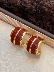 3 pares de pendientes elegantes y minimalistas de estilo vintage francés con diseño asimétrico de goteo de aceite y geometría sofisticada, adecuados para uso diario, ir al trabajo, casual, otoño/invierno