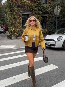 Chaqueta bomber casual de manga raglán con cuello, de unicolor, con bolsillo y cremallera, y forro polar, para otoño/invierno