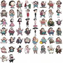 50 件卡通笨拙人物贴纸乙烯基美学贴纸剪贴簿、日记、保险杠、滑板、水瓶、卡通、安全帽、汽车贴纸和贴花 - 彩色 - 查看 3