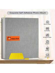 Large Self-Adhesive Photo Album 4x6 5x7 8x10 Scrapbook Album DIY, Gift For Mom, Family, Baby And Wedding, With Metal Pen And Plastic Board
