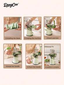 Dengcoo 1pc Manual Meat Grinder, Household Hand Operated Meat Grinder, Small Meat Mixer, Filling Grinder, Large Capacity Vegetable Grinder - Manual Meat Grinder - View 6