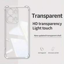 Capa de Telefone Transparente à Prova de Choque com Cobertura Total, Capa de Telefone Transparente Oppo, Capa de Telefone, Capa de Telefone, Capa de Telefone, Capa de Telefone à Prova de Choque, Capa de Telefone Minimalista, Capa de Telefone de Cor Sólida, Capa de Telefone Transparente à Prova de Choque nos Cantos, Capa de Telefone Anti-Queda, Capa de Telefone de TPU, Capa de Telefone Leve - Transparente - Visão 7