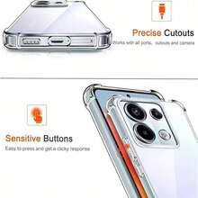 Capa de Telefone Transparente à Prova de Choque com Cobertura Total, Capa de Telefone Transparente Oppo, Capa de Telefone, Capa de Telefone, Capa de Telefone, Capa de Telefone à Prova de Choque, Capa de Telefone Minimalista, Capa de Telefone de Cor Sólida, Capa de Telefone Transparente à Prova de Choque nos Cantos, Capa de Telefone Anti-Queda, Capa de Telefone de TPU, Capa de Telefone Leve - Transparente - Visão 6