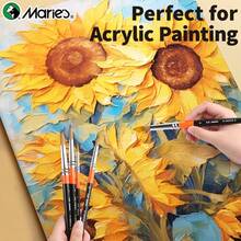 Marie's Blank Stretched Canvas Bulk, 8 Sizes, 2 Packs, White, Prepared Mini Framed Boards For Painting, Drawing, Oil, Acrylic, Tempera, Flow Pouring Paint, Art Supplies For Adults, Professionals & Artists ( 5x7, 8x10, 6x6, 8x8, 12x12, 9x12,12x16, 16x20inches ) - White - View 8