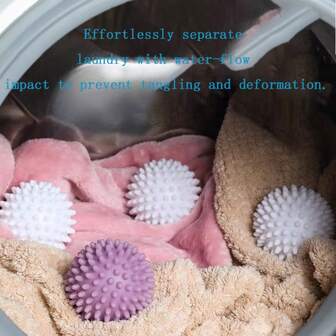 1/6pcs Lint-Removing Laundry Balls – Stain-Lifting Washer Balls, Specialized For Pet Hair/Dust Removal, Friction-Activated No-Knit Cleaning Balls (Machine-, Reusable)