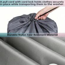 Extra Large Drawstring Laundry Bag - Polyester, Zipper Closure, Machine Washable, Suitable For Travel And Home Use - Can Hold Multiple Garments - Ideal For Travel, Home Organization, Dorm Rooms, Laundry Sorting And Storage, Everyday Garment Transport, Closet Organization, Lightweight Durable Tote For Wet And Dry Laundry Great For Showers And Laundry Rooms, Vacation Stays, Laundry Day Helpers, Backseat Organization, Gym And Travel Gear, Reusable Durable Laundry Sack - Multicolor - View 5