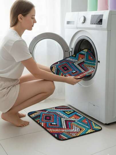 60x100 Cm Oval Non Slip Bathroom Mat Soft, Absorbent Durable Made In Turkey view 2